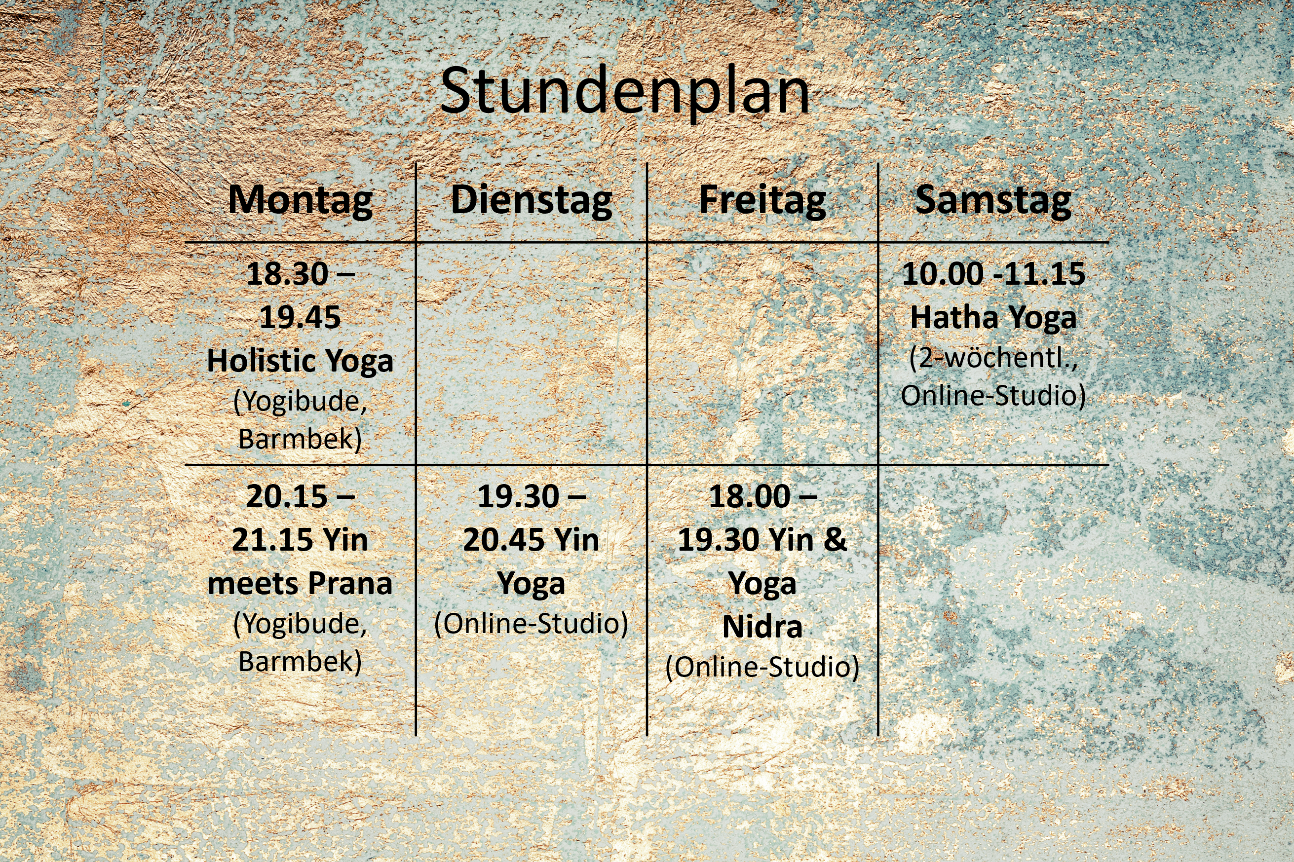 Stundenplan Winter 2022